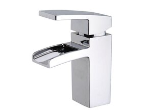 Wiesbaden Rombo wastafelkraan waterval Chroom met waste - 29.4200