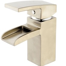 Wiesbaden Rombo wastafelkraan waterval Geborsteld Staal met waste - 29.4201