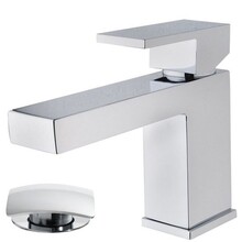 Wiesbaden Rombo wastafelkraan Chroom met waste vierkant - 29.4190