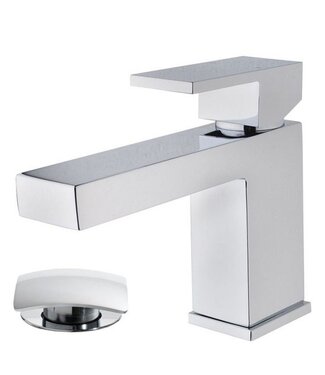 Wiesbaden Wiesbaden Rombo wastafelkraan Chroom met waste vierkant - 29.4190