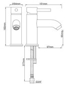 Wiesbaden Cadans wastafelkraan mat zwart rond - 29.2102