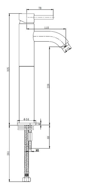 Wiesbaden Cadans XL wastafelkraan Chroom rond - 29.4104