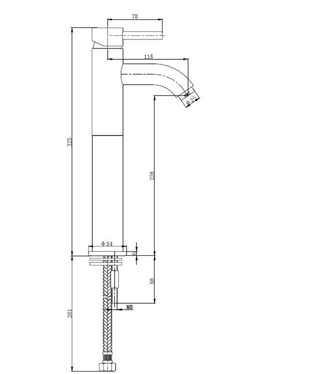 Wiesbaden Wiesbaden Cadans XL wastafelkraan Mat Zwart rond - 29.2105