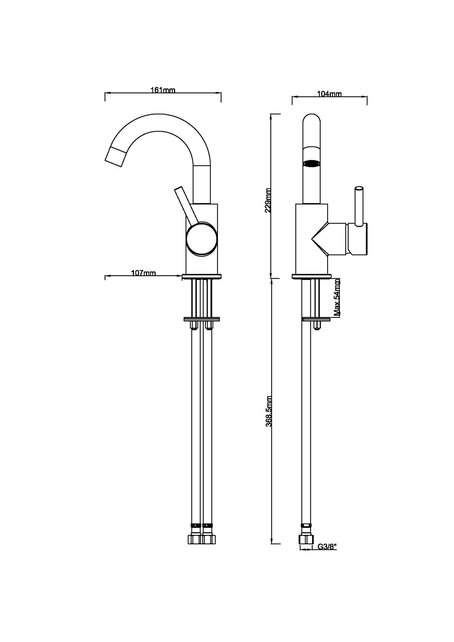 Wiesbaden Caral wastafelkraan Geborsteld Koper draaibaar uitloop rond - 29.6214