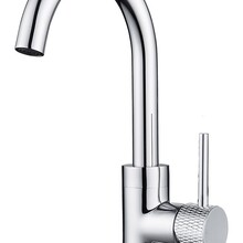 Wiesbaden Ribbd wastafelkraan Coldstart Chroom draaibaar uitloop - 29.5320