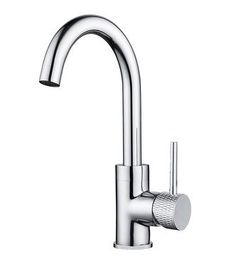 Wiesbaden Wiesbaden Ribbd wastafelkraan Coldstart Chroom draaibaar uitloop - 29.5320