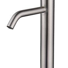 Wiesbaden Ribbd XL wastafelkraan Geborsteld Staal Hoog - 29.5311