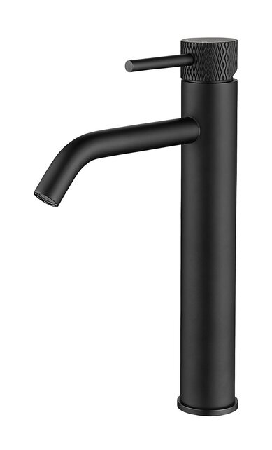 Wiesbaden Ribbd XL wastafelkraan Mat Zwart Hoog - 29.5312 Wiesbaden Ribbd XL wastafelkraan Mat Zwart Hoog - 29.5312