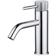 Wiesbaden Ribbd wastafelkraan Chroom Laag - 29.5301