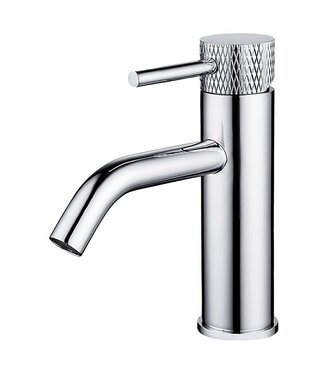 Wiesbaden Wiesbaden Ribbd wastafelkraan Chroom Laag - 29.5301
