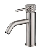 Wiesbaden Ribbd wastafelkraan Geborsteld Staal Laag - 29.5302