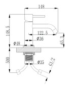 Wiesbaden Wastafelkraan Styl Mat Zwart Laag 15cm - 29.1611 Wiesbaden Wastafelkraan Styl Mat Zwart Laag 15cm - 29.1611