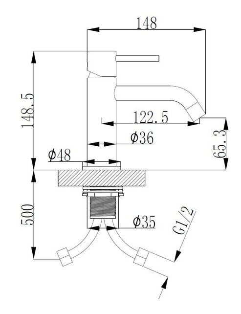 Wiesbaden Wastafelkraan Styl Mat Zwart Laag 15cm - 29.1611 Wiesbaden Wastafelkraan Styl Mat Zwart Laag 15cm - 29.1611