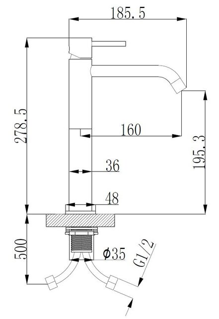 Wiesbaden Wastafelkraan Styl XL Mat Zwart Hoog - 29.1621 Wiesbaden Wastafelkraan Styl XL Mat Zwart Hoog - 29.1621