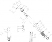 Wiesbaden Wastafelkraan Styl XL Geborsteld Koper Hoog - 29.1623