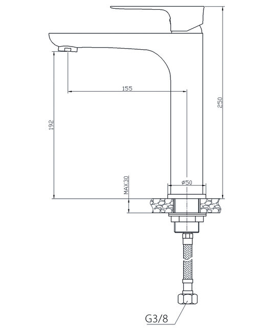 Wiesbaden Wastafelkraan Casma XL Chroom Hoog - 29.4270