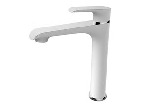 Wiesbaden Wastafelkraan Tarma XL Wit  / Chroom Hoog - 29.4256