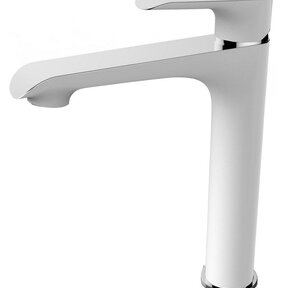 Wiesbaden Wastafelkraan Tarma XL Wit  / Chroom Hoog - 29.4256