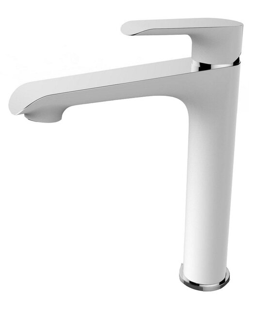 Wiesbaden Wastafelkraan Tarma XL Wit  / Chroom Hoog - 29.4256