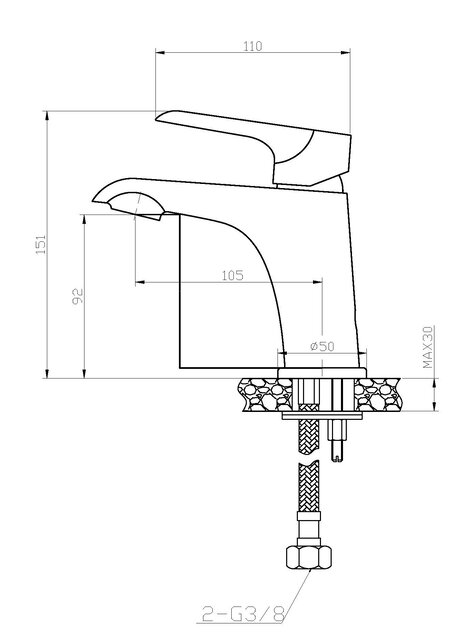Wiesbaden Wastafelkraan Tarma Chroom Laag - 29.4250 Wiesbaden Wastafelkraan Tarma Chroom Laag - 29.4250