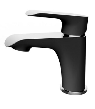 Wiesbaden Wiesbaden Wastafelkraan Tarma Zwart / Chroom Laag - 29.4252