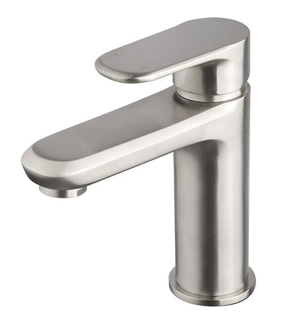 Wiesbaden Wastafelkraan Trop Geborsteld Staal Laag - 29.3521