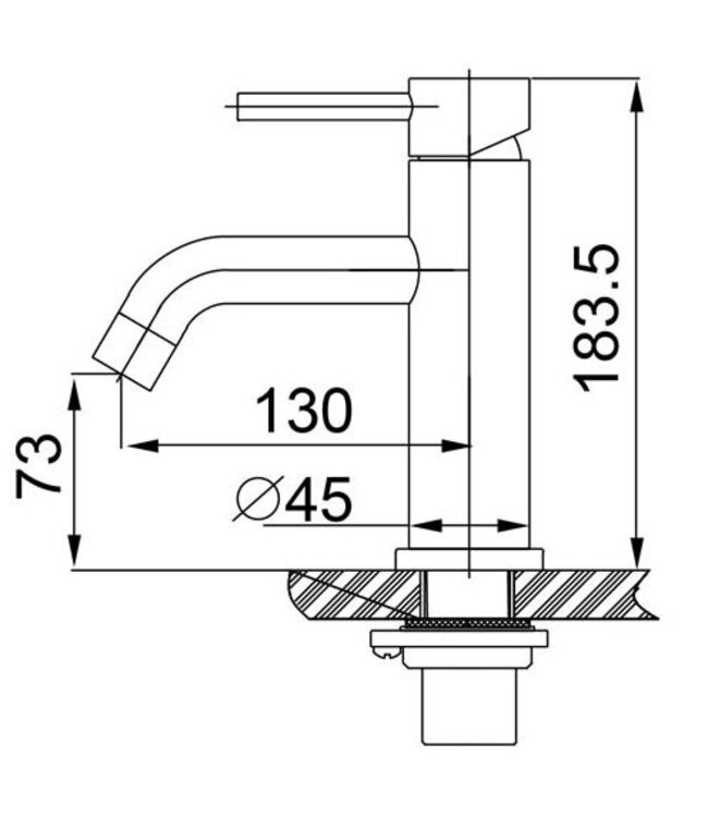Wiesbaden Wastafelkraan Grant RVS - 304 Laag - 24.3710