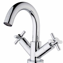 Wiesbaden Cross 2-knops wastafelkraan chroom met draaibare uitloop - 24.4130