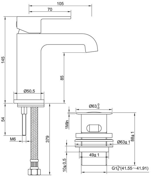 Wiesbaden Lima wastafelkraan Chroom met Waste - 29.3950