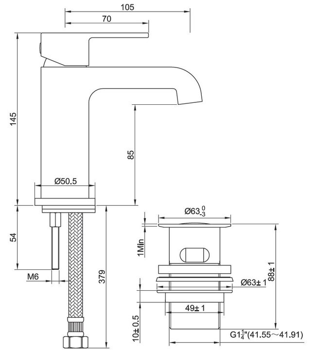 Wiesbaden Lima wastafelkraan Chroom met Waste - 29.3950