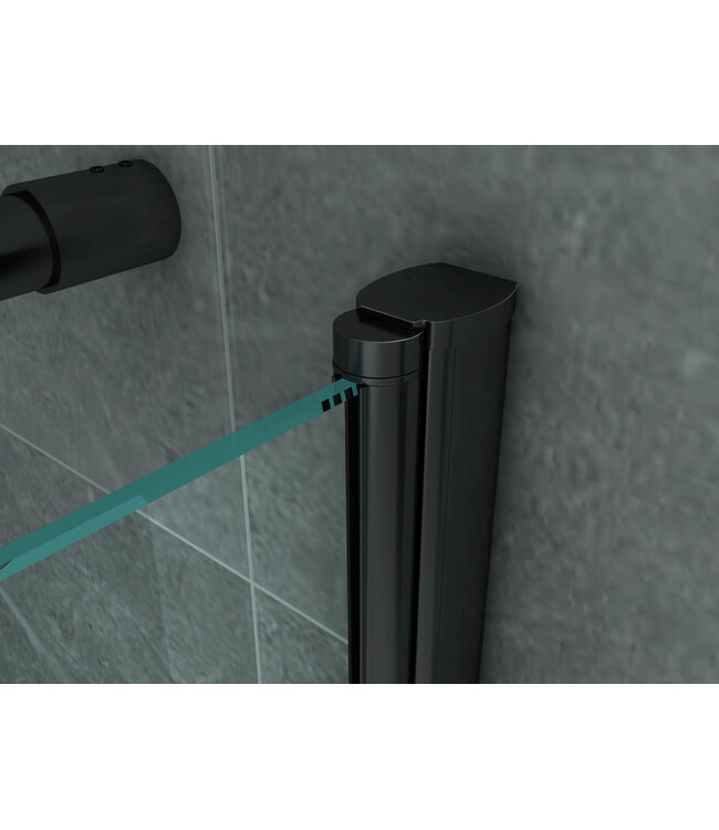 Douchecabine Galonero 80x80 Mat Zwart Draaideur 6mm Veiligheidsglas Anti-kalk 190cm