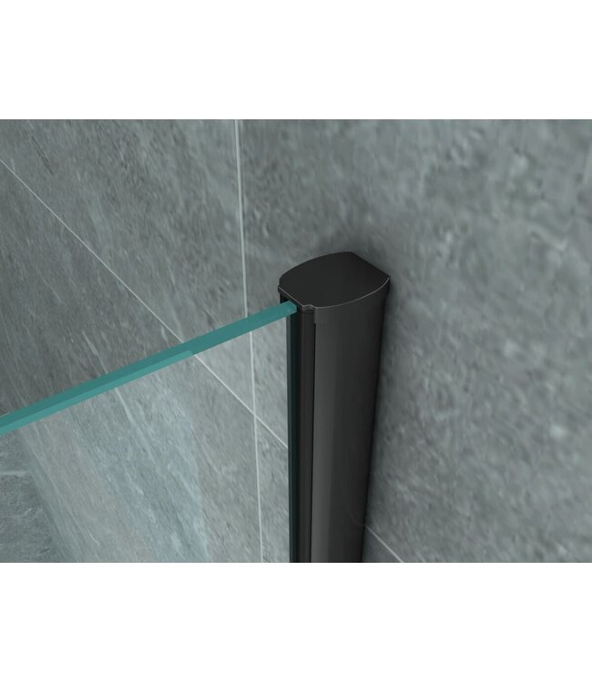 Douchecabine Galonero 80x80 Mat Zwart Draaideur 6mm Veiligheidsglas Anti-kalk 190cm