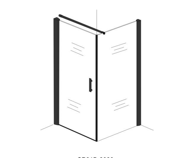Douchecabine Galonero 90x90 Mat Zwart Draaideur 6mm Veiligheidsglas Anti-kalk 190cm
