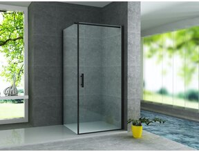 Douchecabine Galonero 90x90 Mat Zwart Draaideur 6mm Veiligheidsglas Anti-kalk 190cm