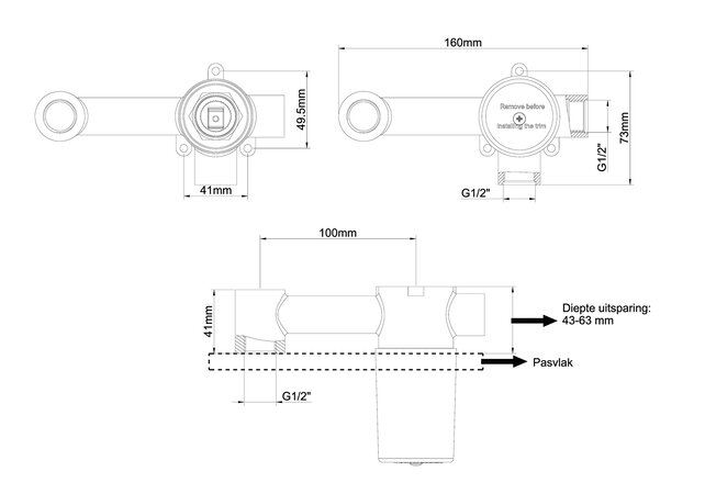 Wiesbaden inbouwdeel wastafelkraan Caral met coldstart eenhendel Wiesbaden inbouwdeel wastafelkraan Caral met coldstart eenhendel