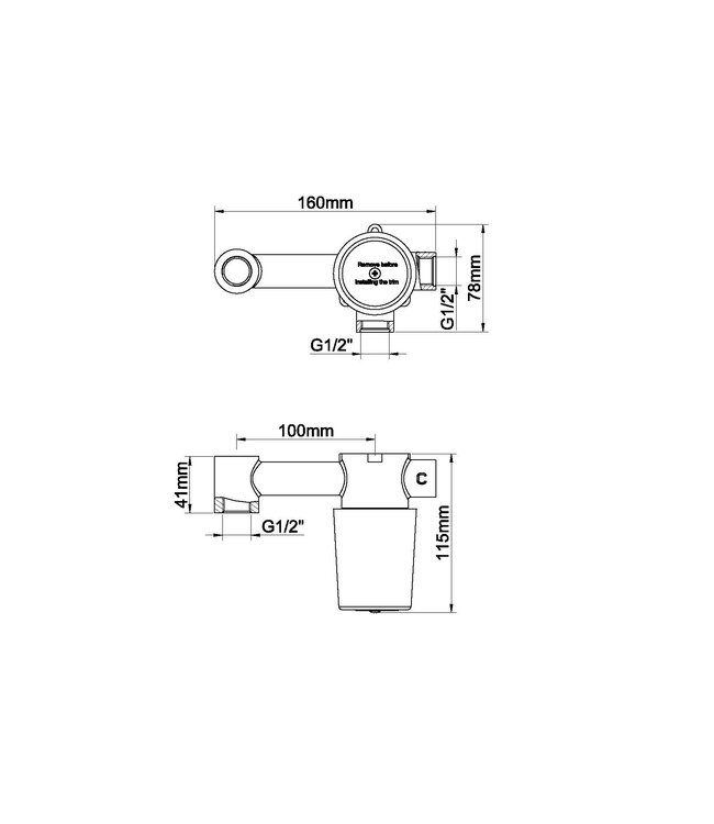 Wiesbaden Wiesbaden Caral Twenty wastafelkraan inbouwdeel eenhendel