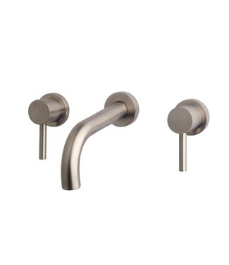 Wiesbaden Wiesbaden Inbouw wastafelkraan Caral Geborsteld Staal 2-knops - 29.4125