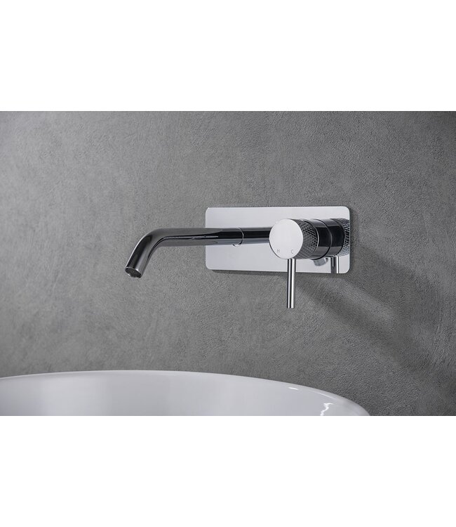 Wiesbaden Inbouw wastafelkraan Ribbd Chroom eenhendel - 29.5330