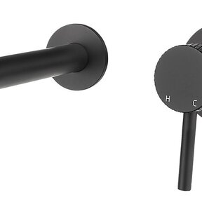 Wiesbaden Inbouw wastafelkraan Ribbd Mat Zwart eenhendel - 29.5332