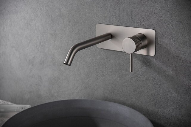 Wiesbaden Inbouw wastafelkraan Ribbd Geborsteld Staal eenhendel - 29.5331 Wiesbaden Inbouw wastafelkraan Ribbd Geborsteld Staal eenhendel - 29.5331