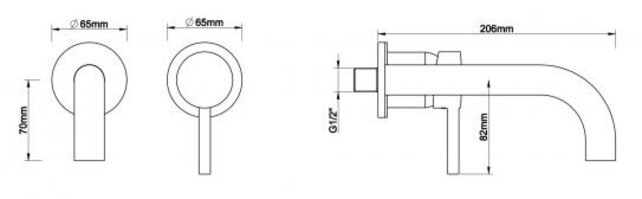 Wiesbaden Inbouw wastafelkraan Caral Twenty Afbouwdeel Geborsteld Messing - 29.5151