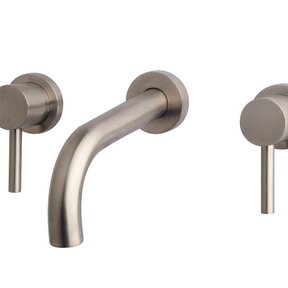 Wiesbaden Inbouw wastafelkraan Caral 2-knops afbouwdeel geborsteld staal - 29.3120