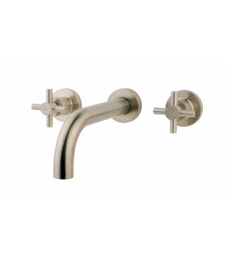 Wiesbaden Wiesbaden Cross Inbouw wastafelkraan afbouwdeel Geborsteld Staal 2-knops - 29.3122