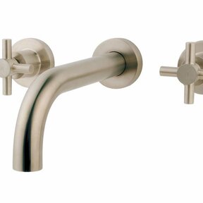 Wiesbaden Cross Inbouw wastafelkraan Geborsteld Staal 2-knops - 29.4126