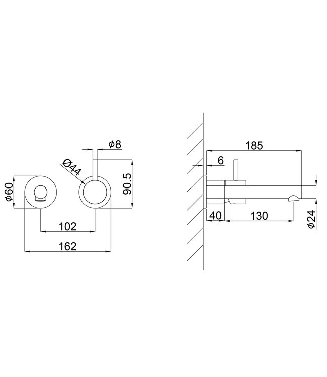 Wiesbaden inbouw wastafelkraan Style Geborsteld Messing eenhendel - 29.1632