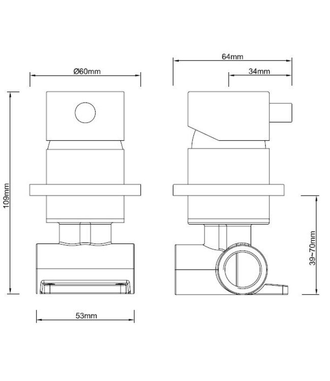 Wiesbaden Wiesbaden Caral inbouw-weg douchemengkraan Chroom - 29.4113