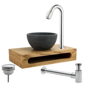 Parro Mini Toilet Fonteinset Victoria Chroom met Handdoekhouder hardsteen waskom 40x22x8cm Parro Mini Toilet Fonteinset Victoria Chroom met Handdoekhouder hardsteen waskom 40x22x8cm