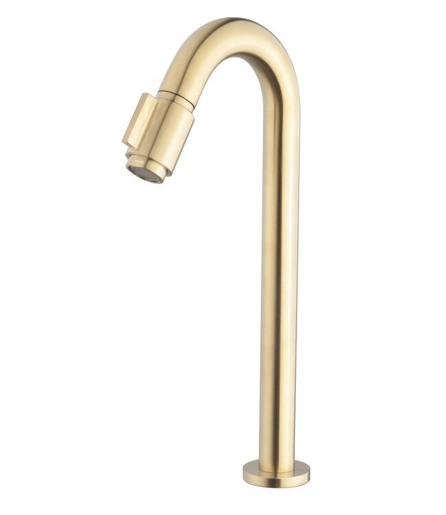 SANI-SUPPLY Parro Mini Toilet Fonteinset Victoria Geborsteld Goud met Handdoekhouder hardsteen waskom 40x22x8cm