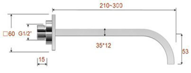 Wiesbaden Rombo inbouw-uitloop 30 cm Vierkant Mat Zwart - 29.2016