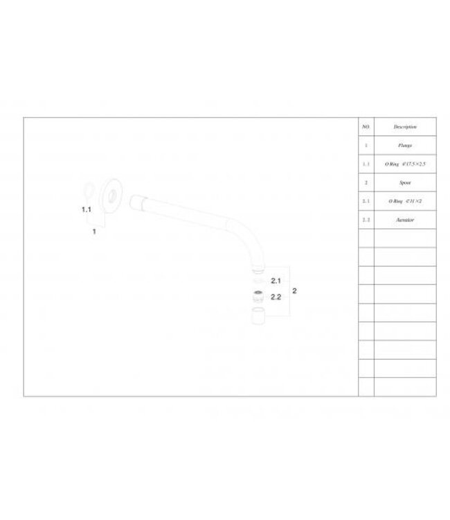 Wiesbaden Wiesbaden Slim 18mm Uitloop Mat Zwart 30cm 1/2" Rond - 29.2032